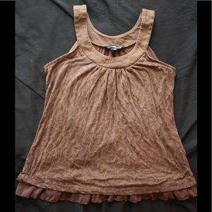 • Willi Smith • Brown Leaf Blouse